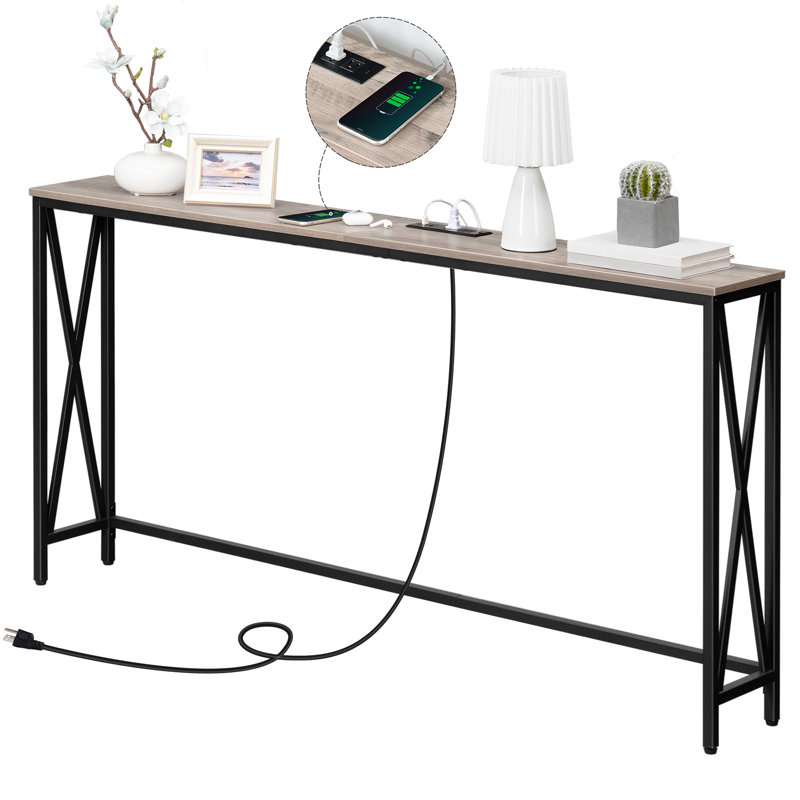 17 Stories Marushka Console Table with Power Outlet & Reviews Wayfair